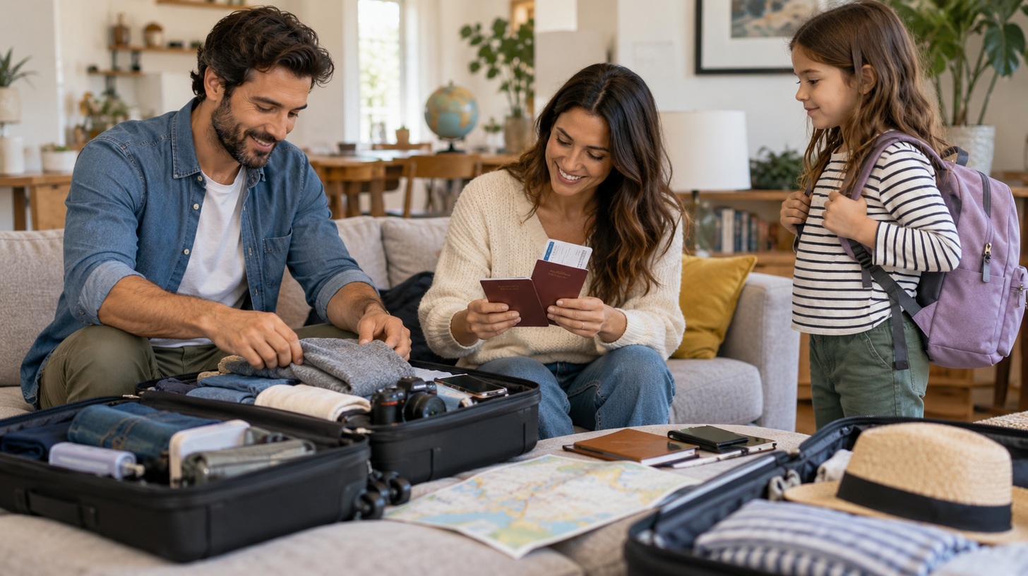 Packing suitcases for a trip